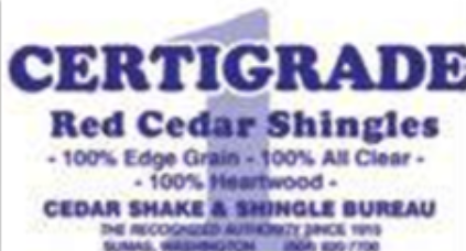 Certi-Grade® cedar certification label